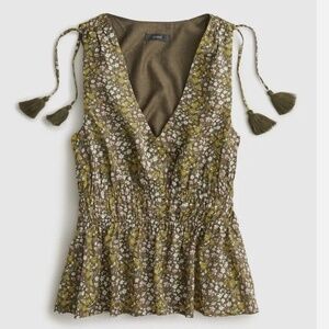 V-neck cotton voile top in floral